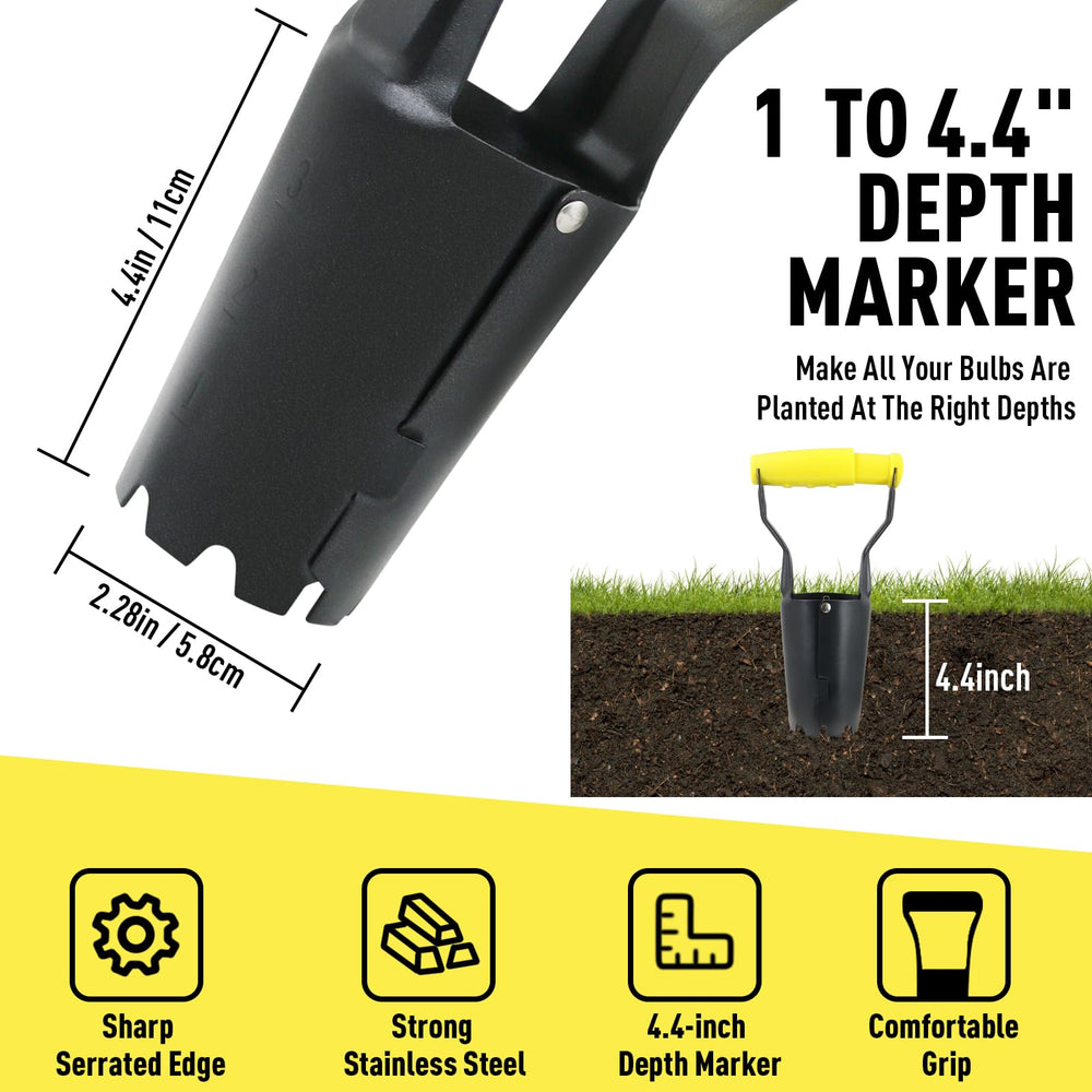 Jardineer Small Bulb Planter Tool ergonomic handle close-up