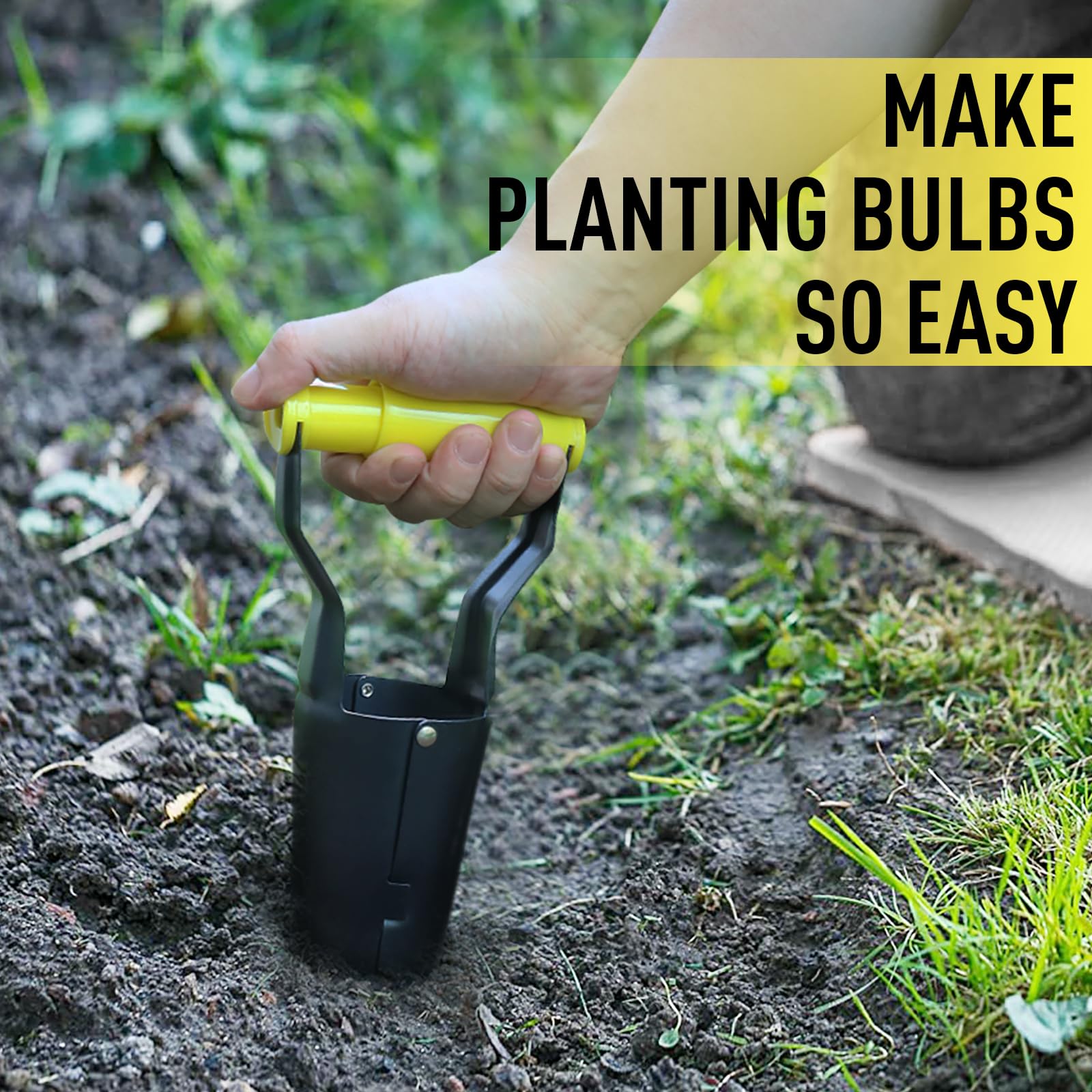 Jardineer Small Bulb Planter Tool in silver finish