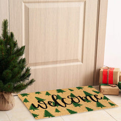 JarThenaAMCS Christmas Tree Doormat laid flat in entryway