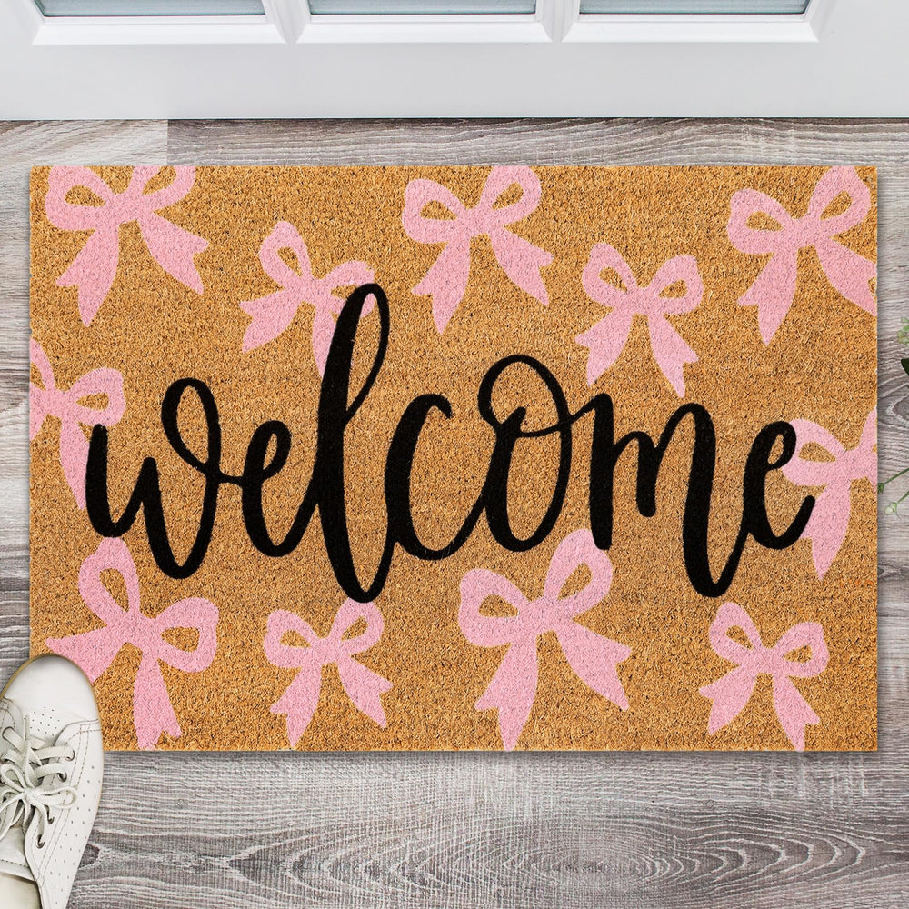 JarThenaAMCS Coir Door Mat in outdoor entrance setting