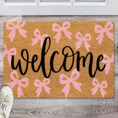 JarThenaAMCS Coir Door Mat in outdoor entrance setting