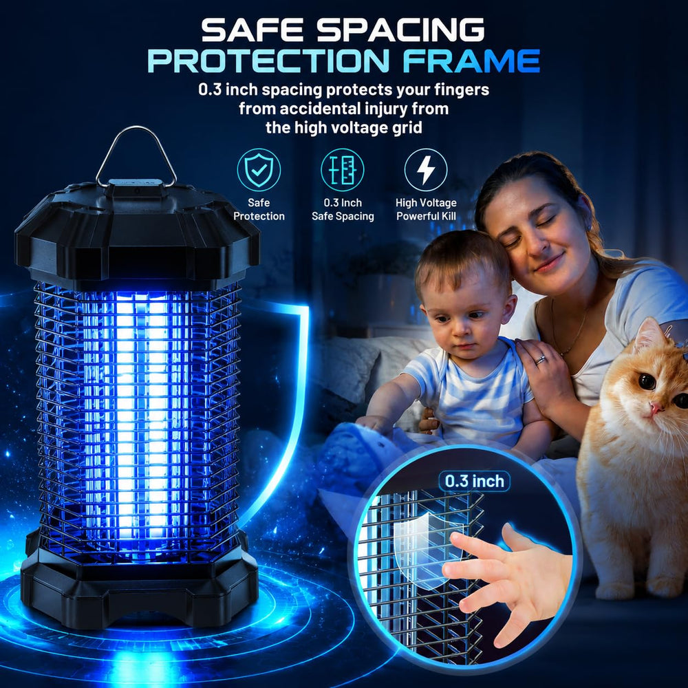 Jawlark Bug Zapper side view with waterproof shell