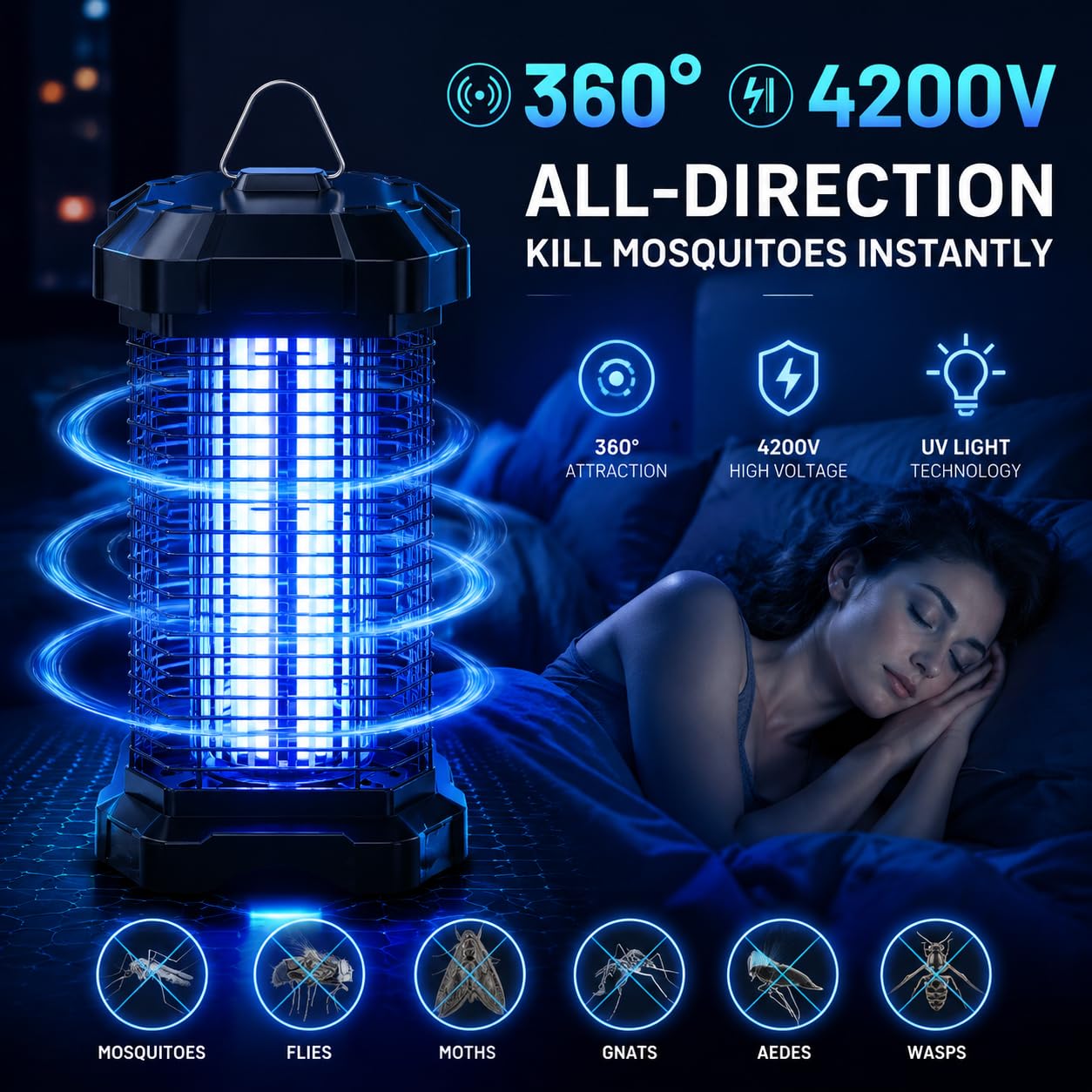 Jawlark Bug Zapper with cleaning brush included