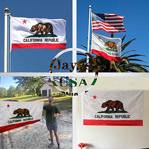 Jayus California State Flag 4x6 FT detail showing grommets