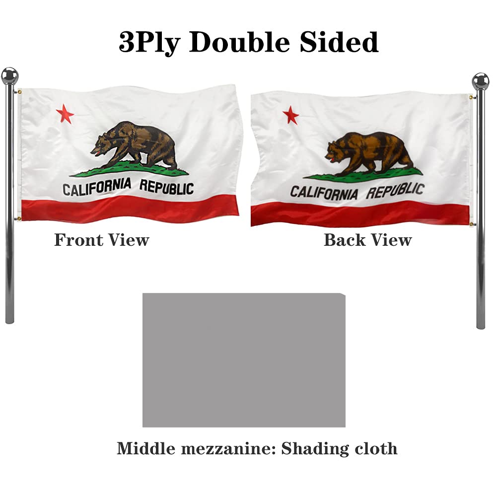 Jayus California State Flag 4x6 FT double-sided view