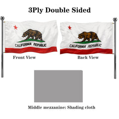 Jayus California State Flag 4x6 FT double-sided view