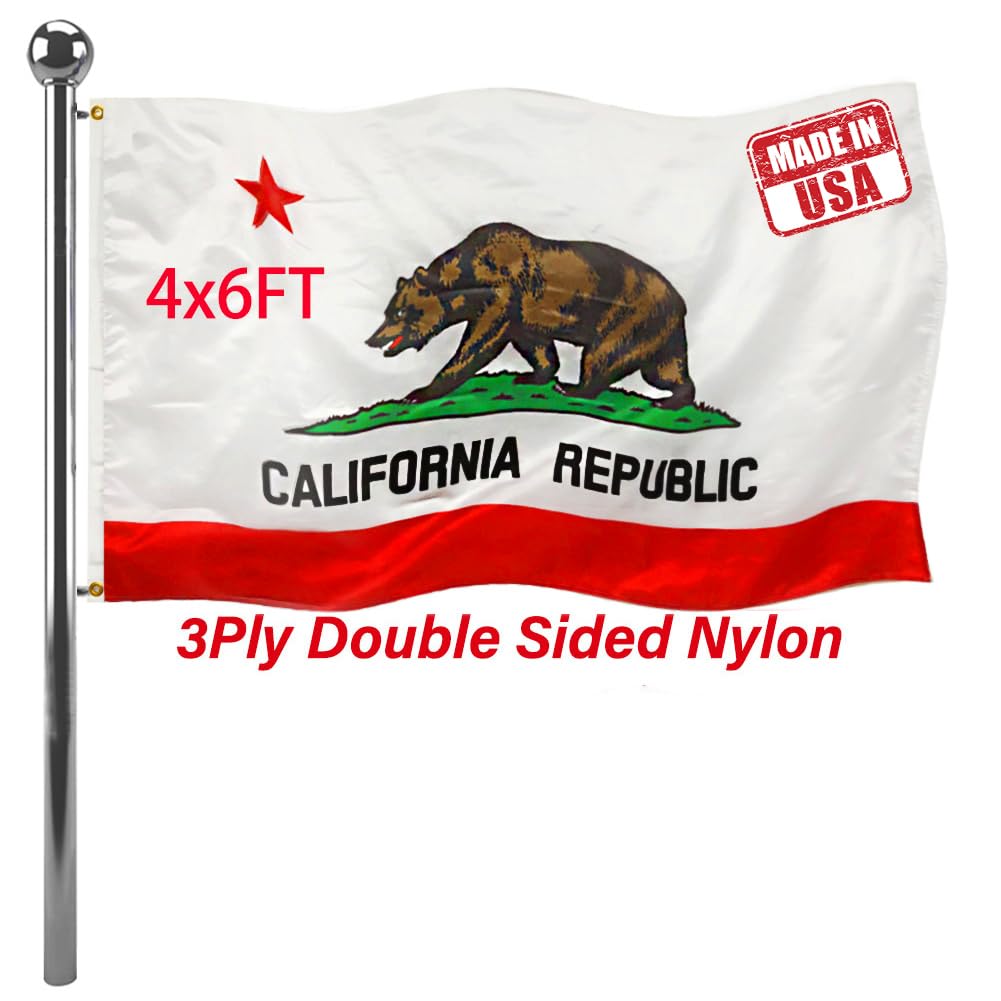 Jayus California State Flag 4x6 FT front view with vibrant colours