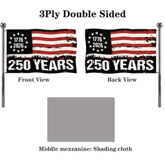 Jayus Double Sided USA Flag with grommet detail