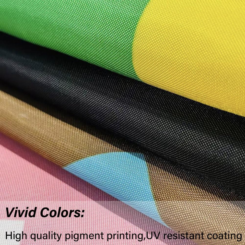 Jayus Progress Pride Rainbow Flag 4x6 FT close-up of fabric