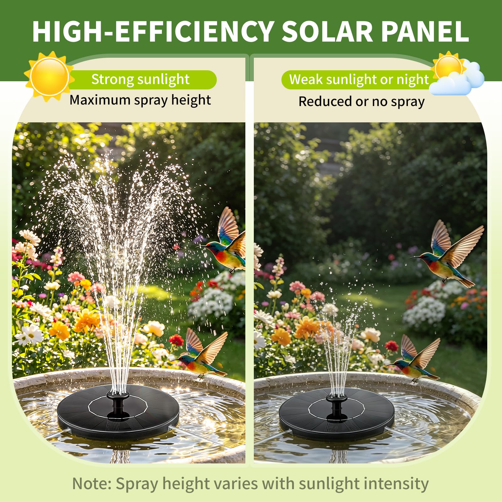Jbobbju Solar Fountain installed in a garden pond