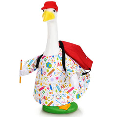 JcHrmers Back to School Goose Outfit front view with printed dress and accessories