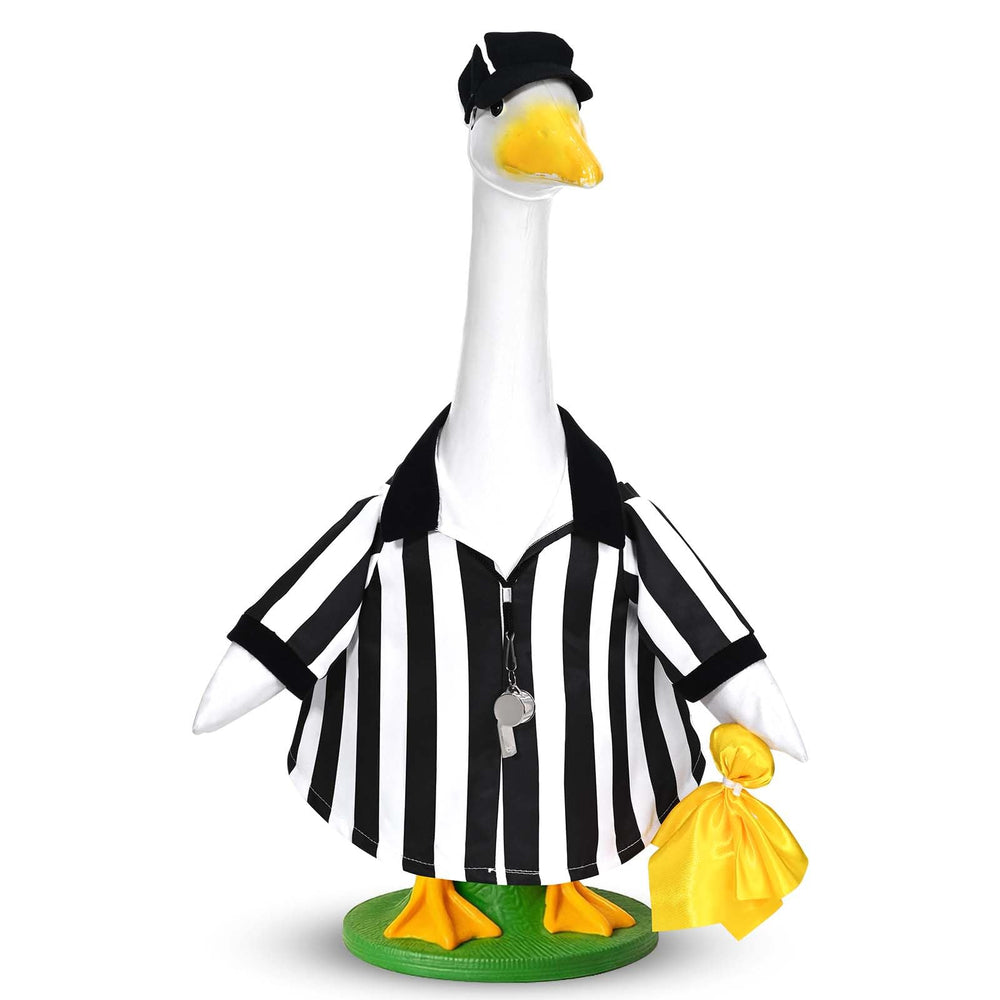 JcHrmers referee goose outfit including shirt, hat, whistle, and flag