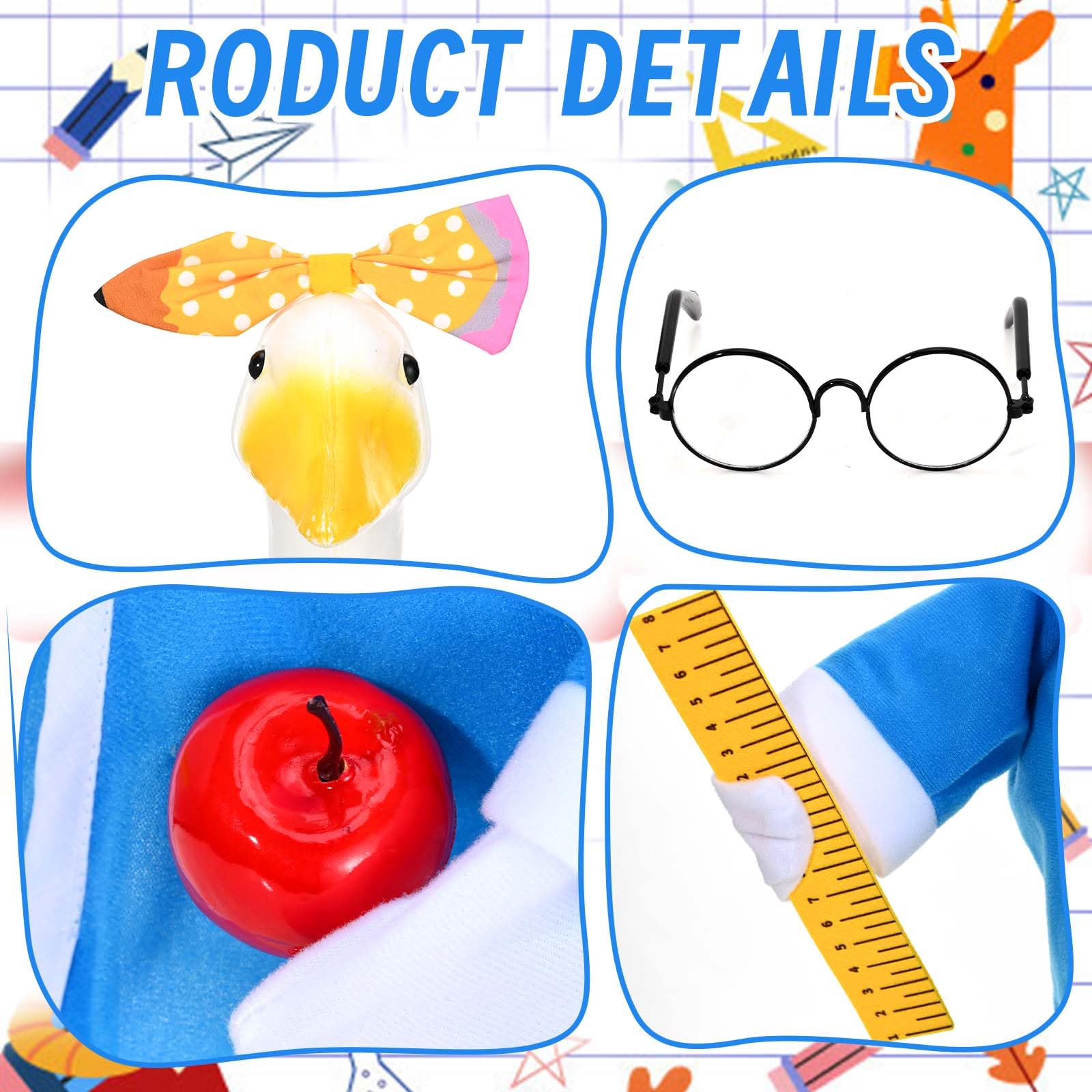 JcHrmers Teacher Goose Outfit laid flat displaying all components
