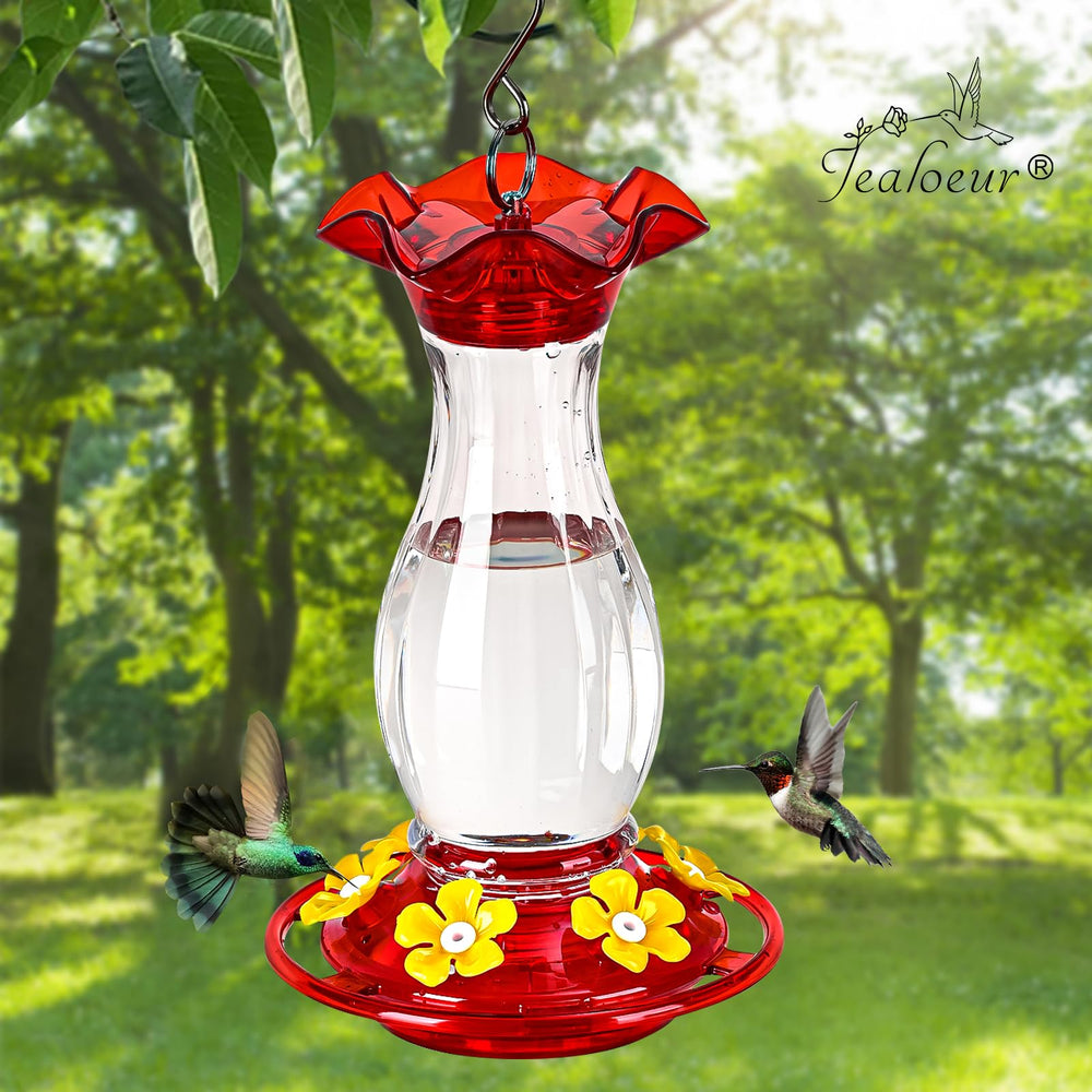 Jealoeur Hummingbird Feeder dimensions on a table