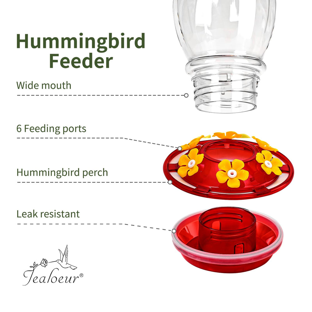 Jealoeur Hummingbird Feeder filled with nectar