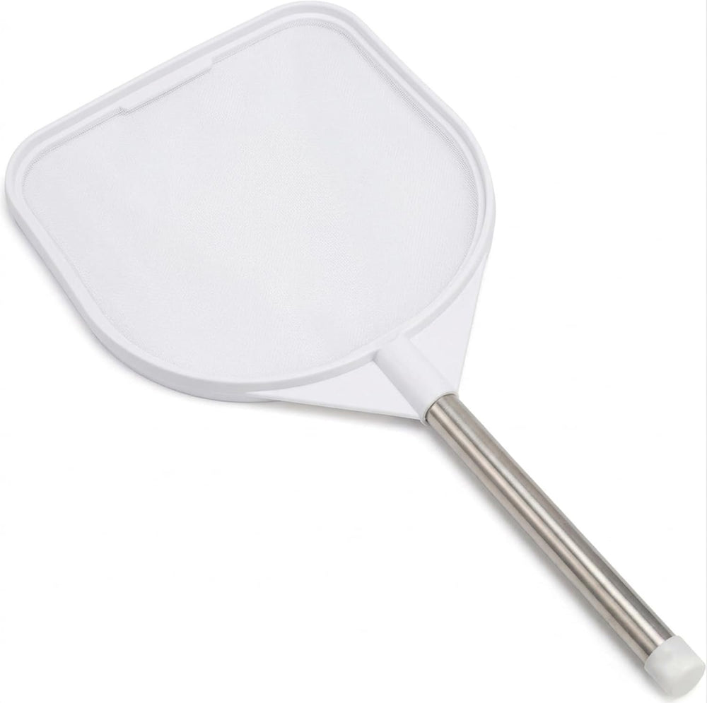 JED Pool Tools 2 ft hand skimmer net in white, front view