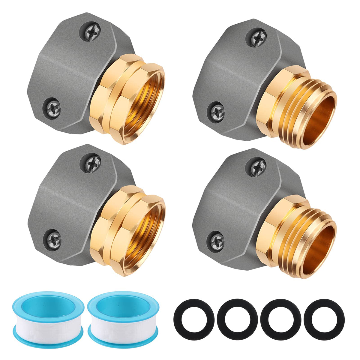 Jeeker Garden Hose Repair Kit packaging with fittings and accessories