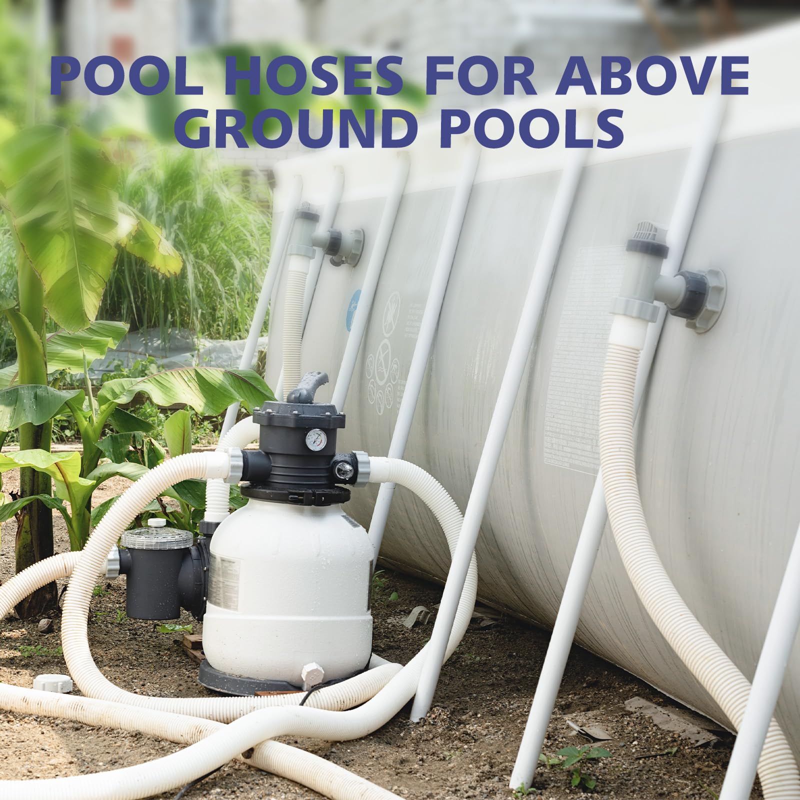 JEKIVEY Pool Hoses on a cleaning setup