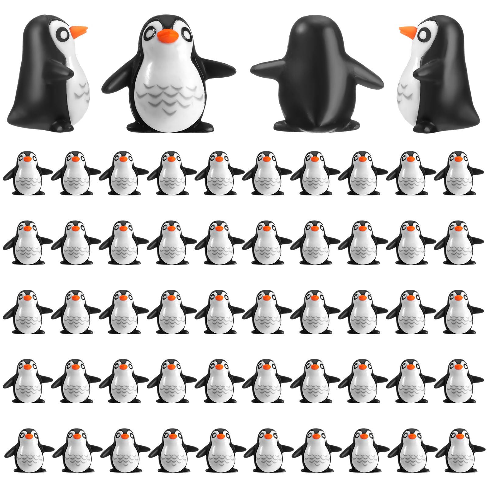 JellyArch 30 Pcs Miniature Penguin Figurines set in black and white