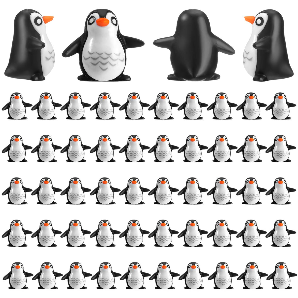 JellyArch 30 Pcs Miniature Penguin Figurines set in black and white