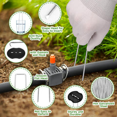 JELNER garden stakes in use securing landscape fabric