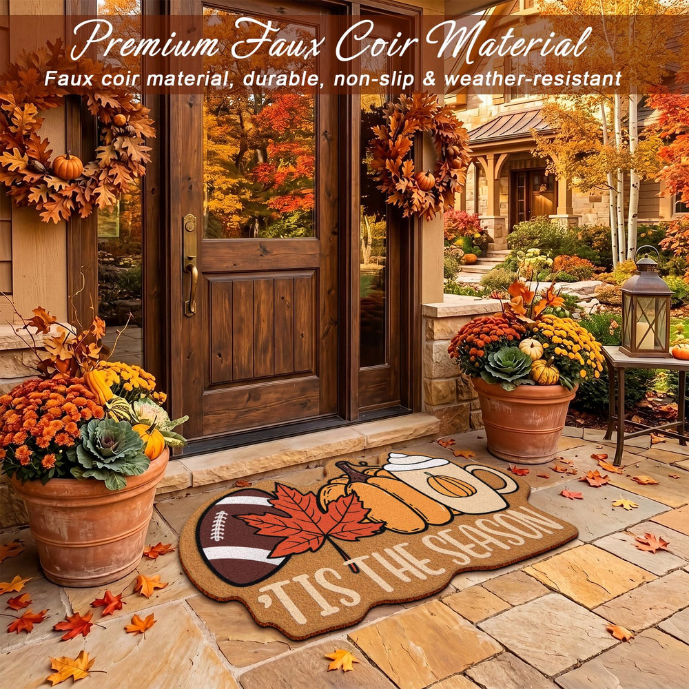 Jenaai Fall Doormat placed at a front porch