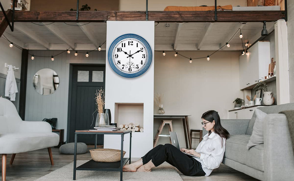 JENLYSTIME Clock hanging on a garden wall