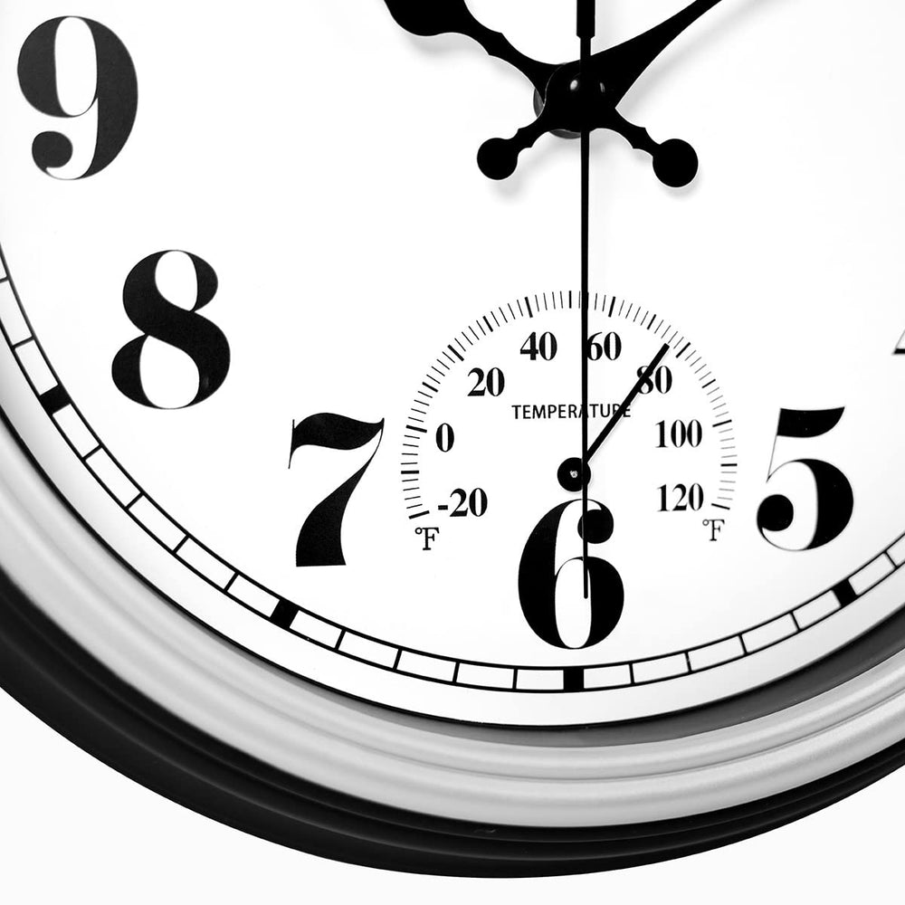 JENLYSTIME outdoor clock with thermometer feature