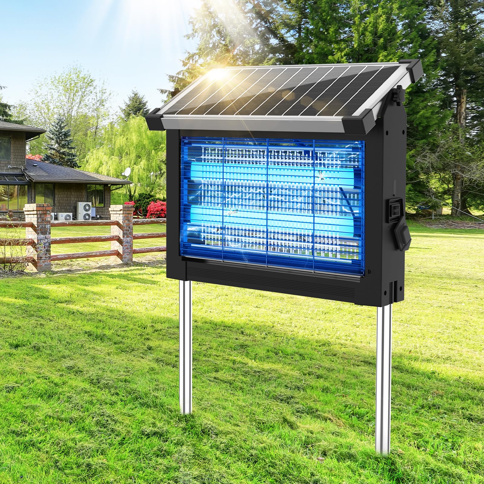 jepwe Solar Bug Zapper front view with UV light