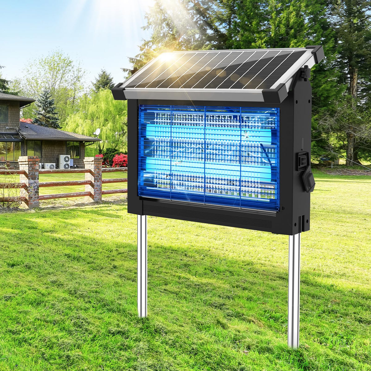 jepwe Solar Bug Zapper front view with UV light