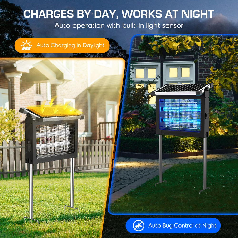 jepwe Solar Bug Zapper showing USB charging port