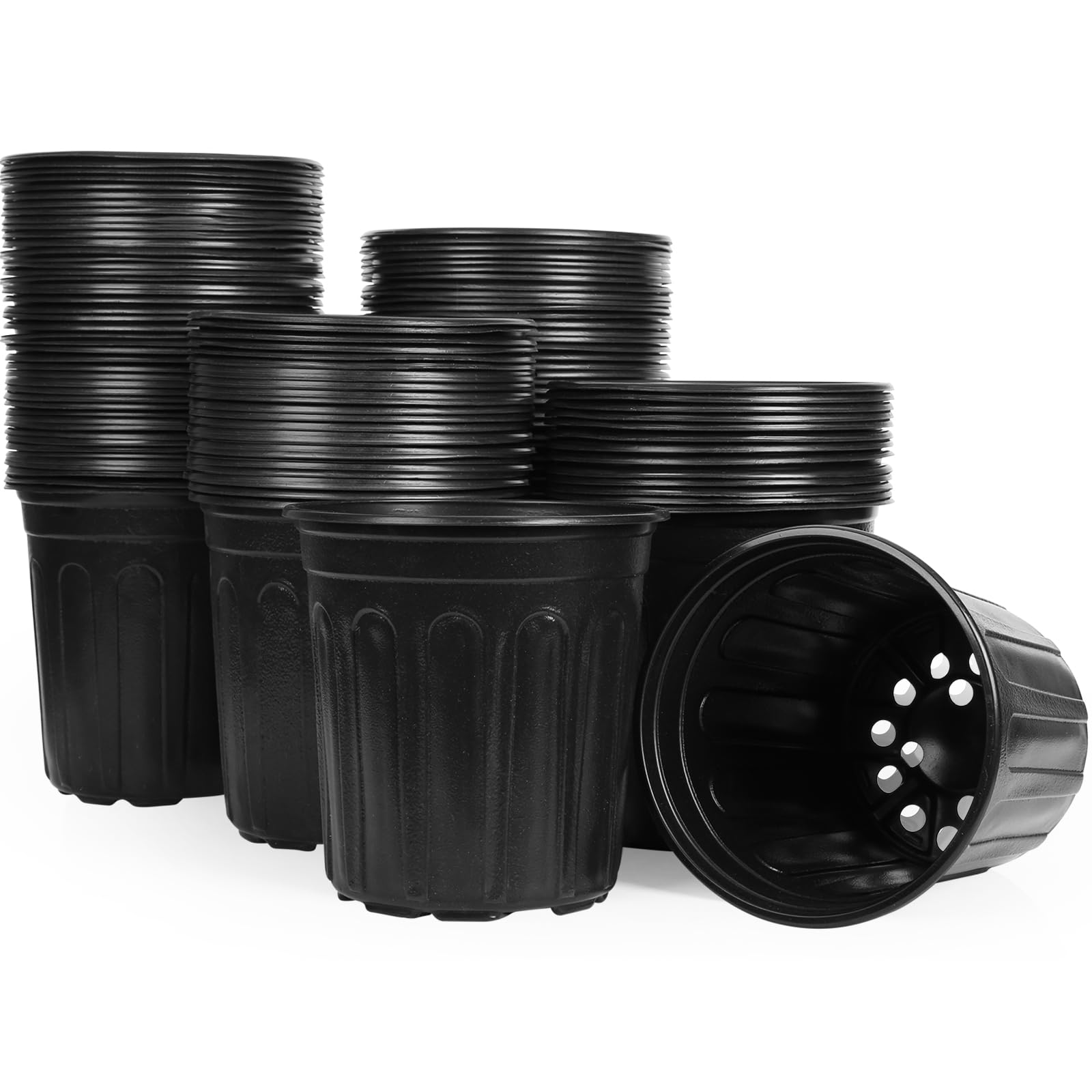 JERIA 1 Gallon Flexible Nursery Pot front view with drainage holes