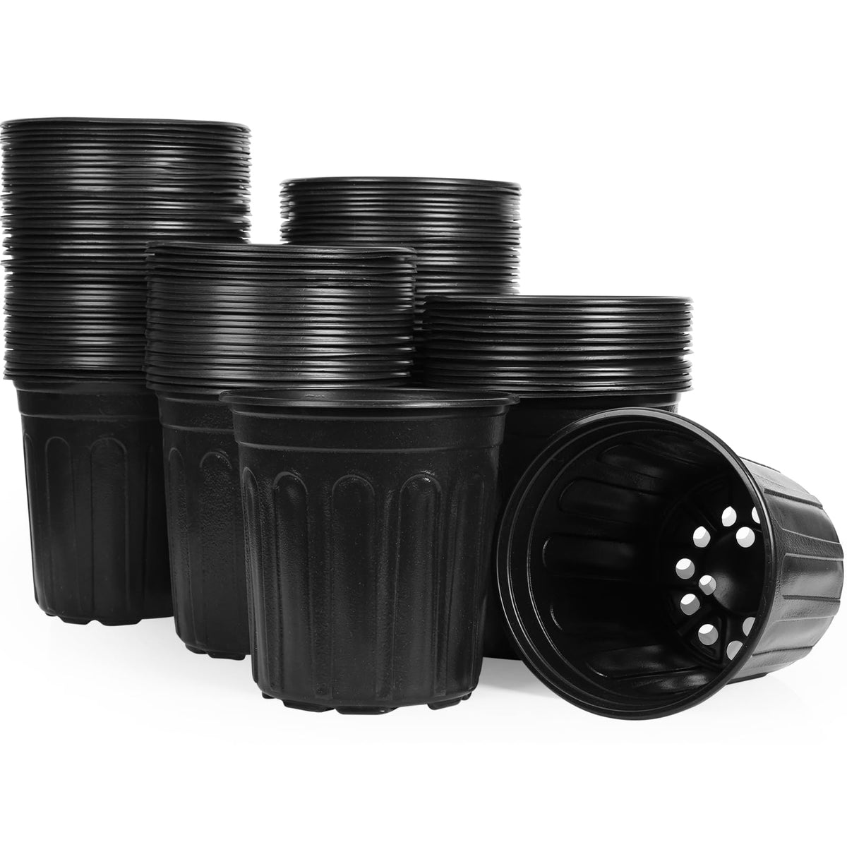 JERIA 1 Gallon Flexible Nursery Pot front view with drainage holes