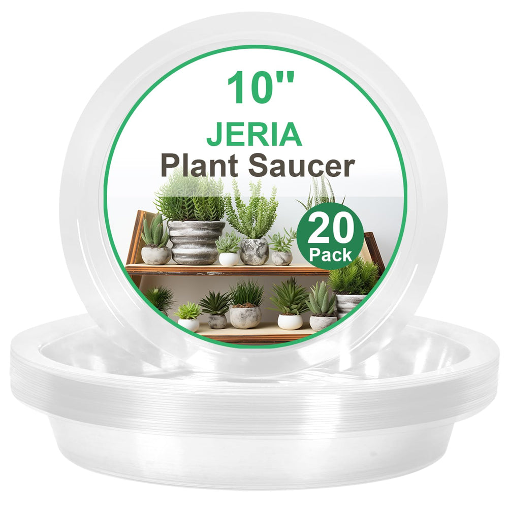 JERIA 10 inch clear plant saucer front view