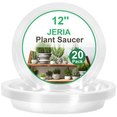 JERIA 12 Inch clear plant saucer front view