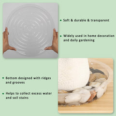 JERIA 12 Inch clear saucer used for outdoor potted plants