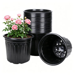 JERIA 30-Pack 3 Gallon Flexible Plant Nursery Pots, Black front view