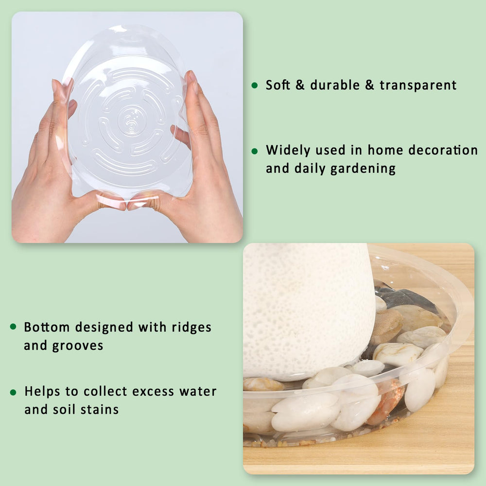 JERIA 6 Inch clear plant saucer side view