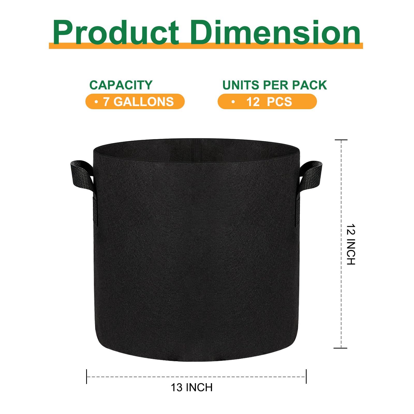 JERIA 7 Gallon Grow Bags with plants inside
