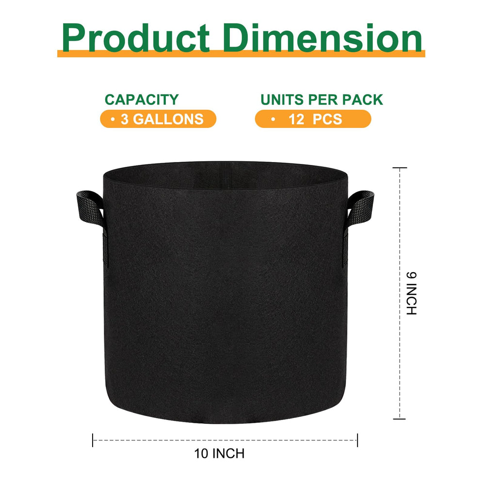 JERIA Grow Bags stacked with labels for easy identification