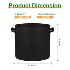 JERIA Grow Bags stacked with labels for easy identification