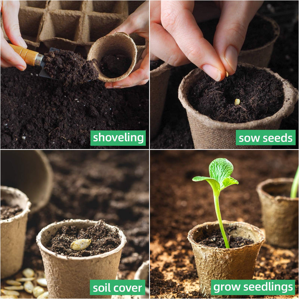 JERIA packaging of 100 peat pots