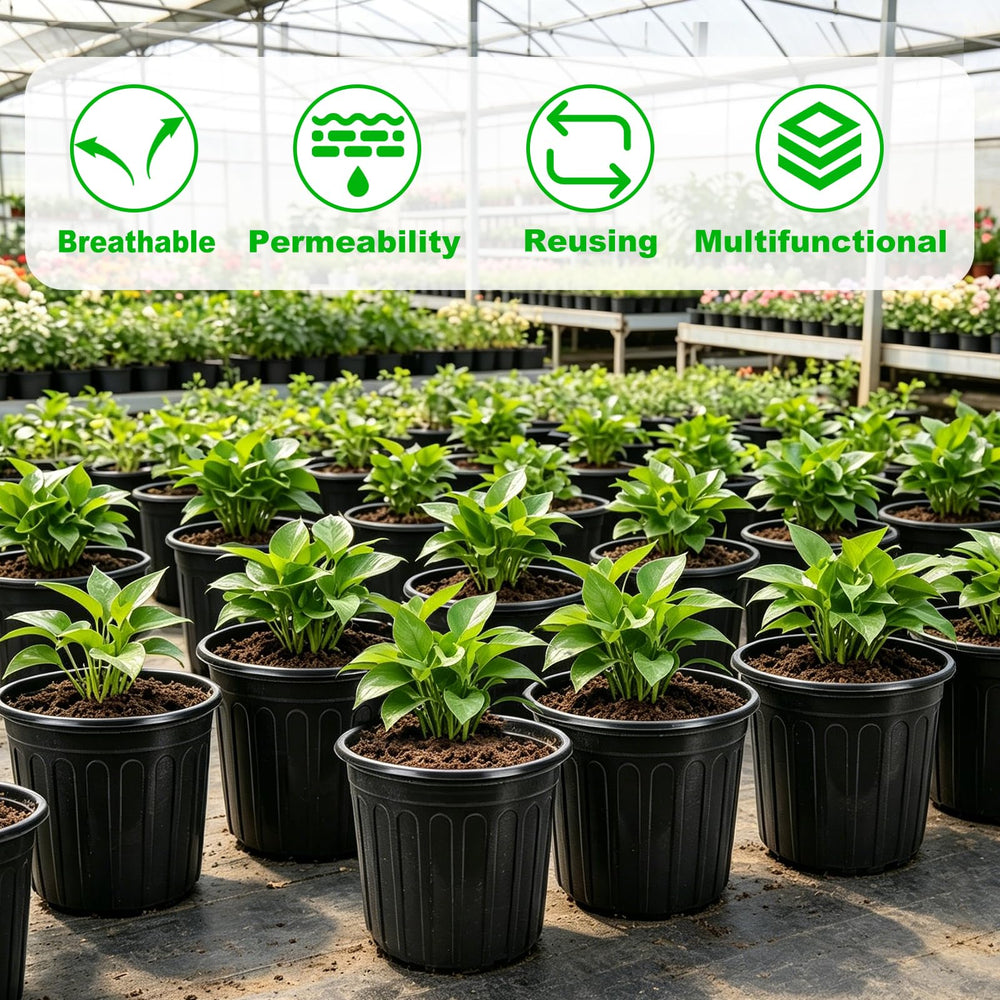 JERIA plant nursery pots displayed outdoors