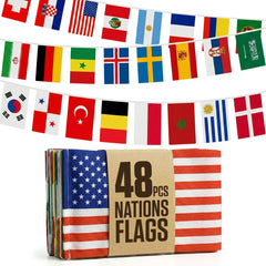 Jester Fiesta 48 Country Flag Bunting front view with vibrant flags
