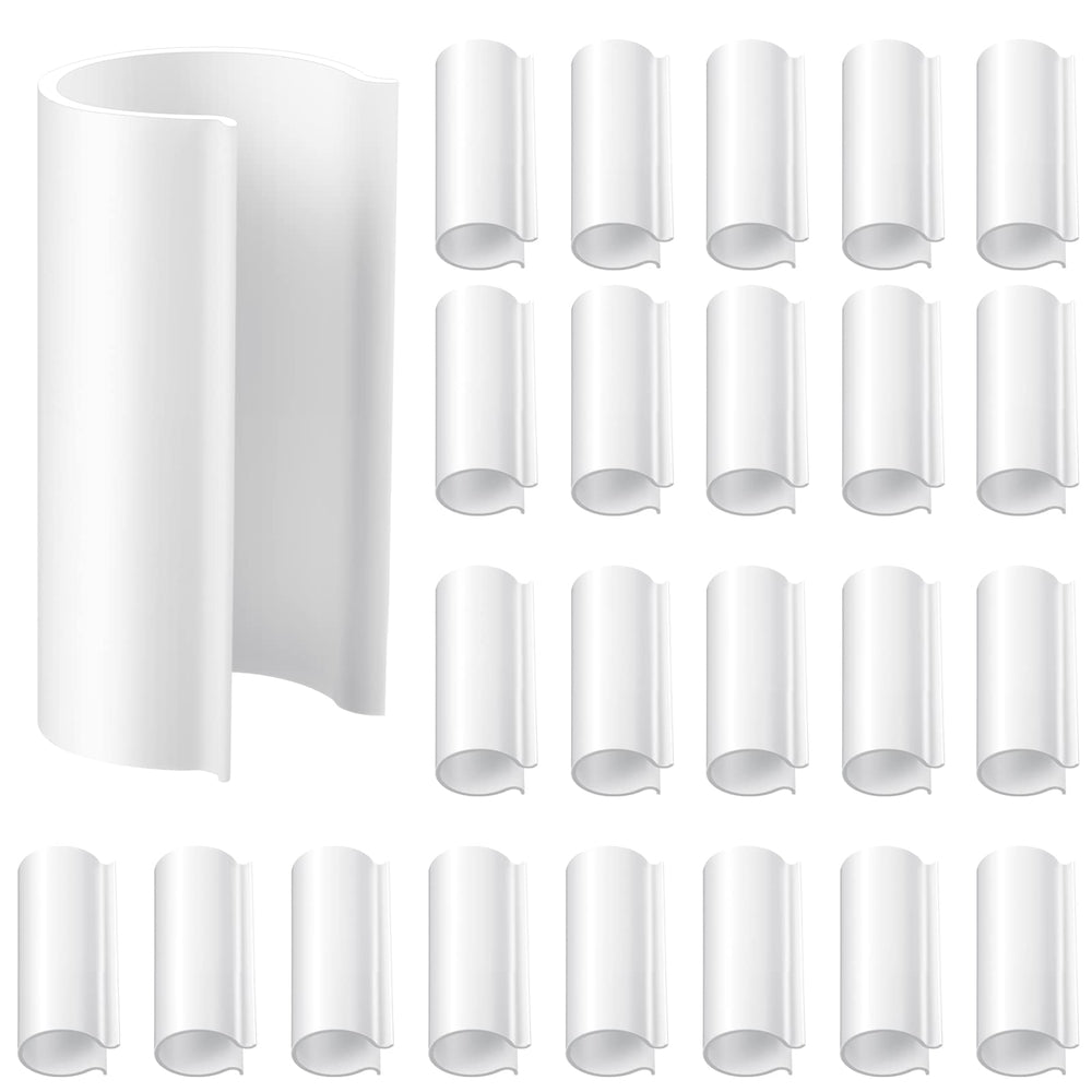 Jetec 32 Pack PVC Pipe Clips 2.4 inch white clamps front view