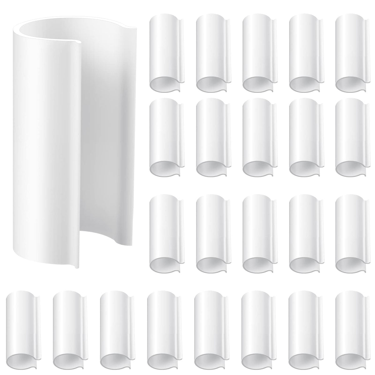Jetec 32 Pack PVC Pipe Clips 2.4 inch white clamps front view