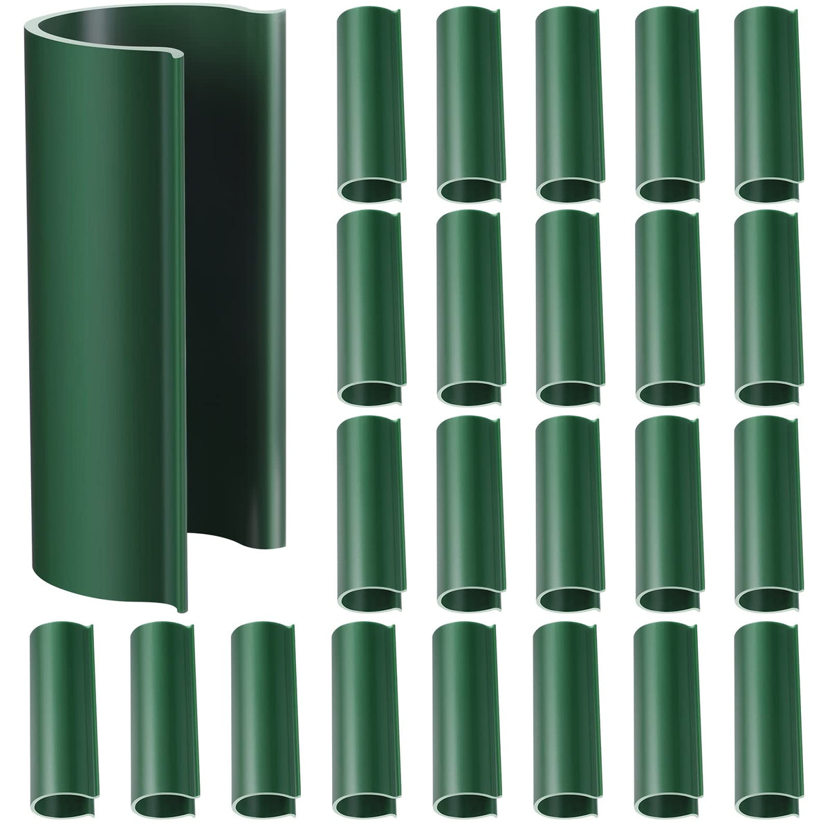 Jetec 32 Pack PVC Pipe Clips in green colour, front view