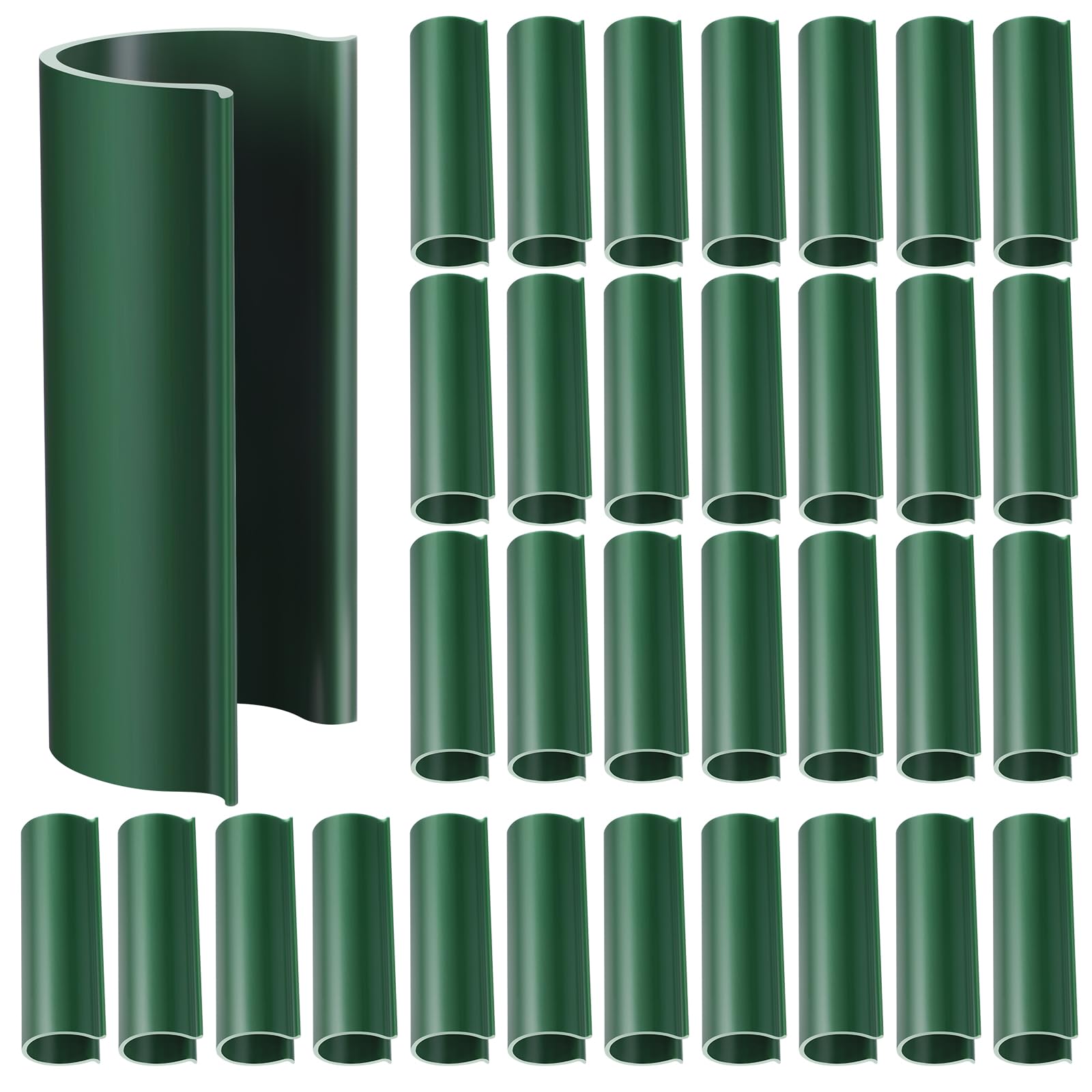 Jetec 32 Pack PVC Pipe Clips in green, front view