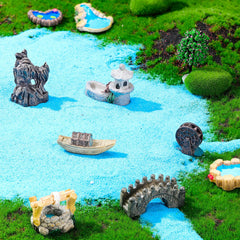 Jetec garden accessories with moss stones and mini mountain