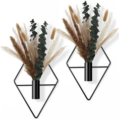 Jexine Matte Black Hanging Planter with Pampas Grass